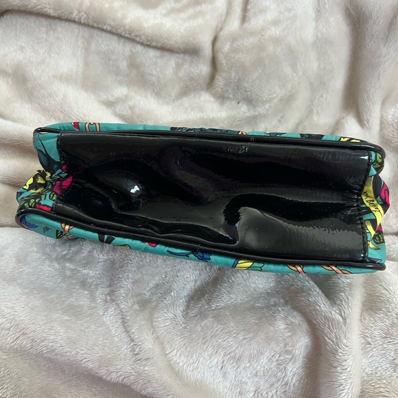 Betsey Johnson Teal Floral Cosmetic Bag - Picture 3 of 4